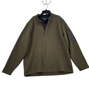 Exofficio Fleece Sweater Mens Size L Green Quarter Snap Pullover Sweatshirt